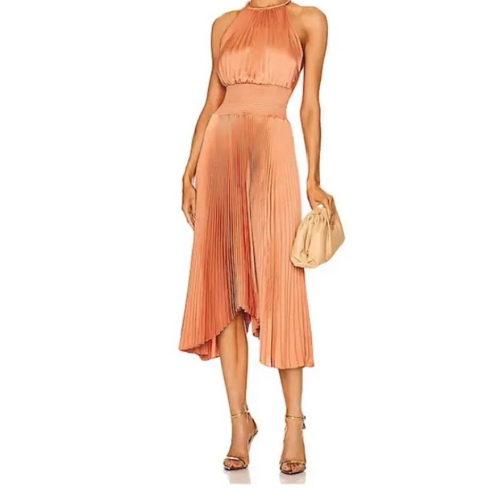 A.L.C. Renzo II Pleated Midi Dress - Terracotta - Size 00 - Worn once !